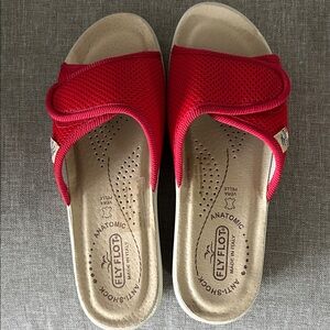 New without tags, Fly Flot Women's Red Slide Sandals